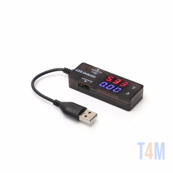 USB VOLTAGE DETECTOR BATTERY TESTER DUAL CURRENT METER RED COLOR DISPLAY VOLTMETER AMMETER AUTOMATIC IDENTIFICATION